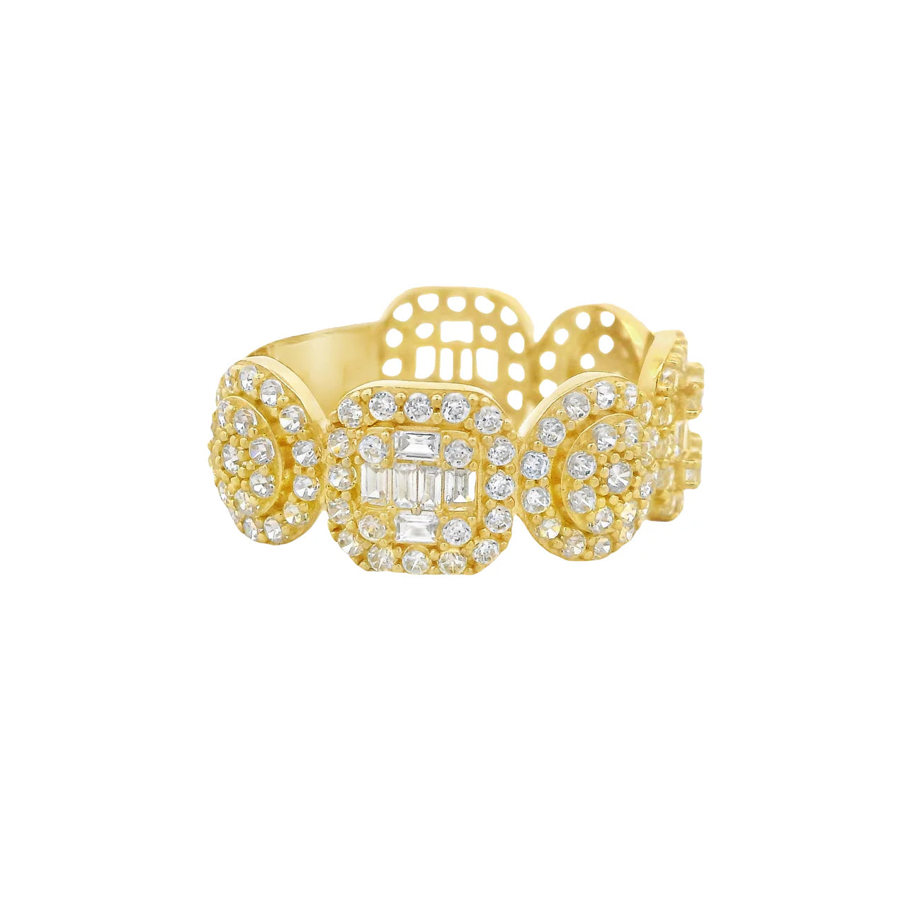 14K Women Baguette CZ Ring