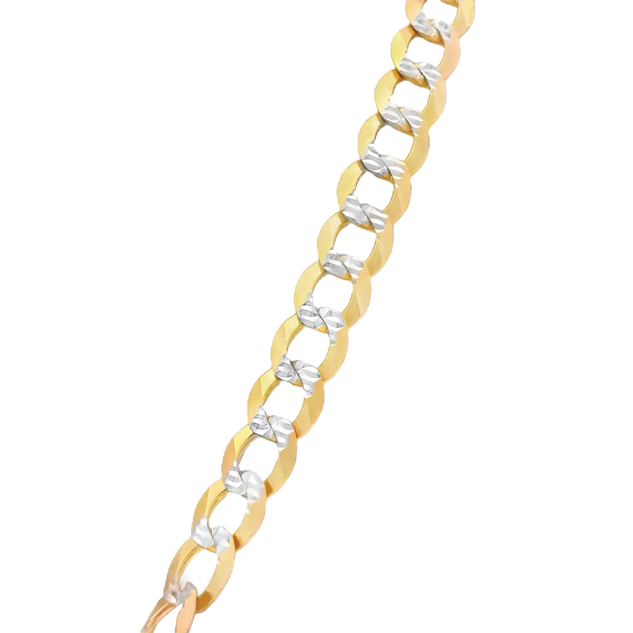 14K Jesus face Pendant W/ Solid Two Tone Cuban Chain (5.7MM - 24” Inches)