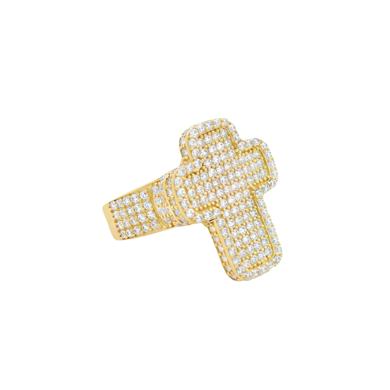 14K Men Cross CZ Ring