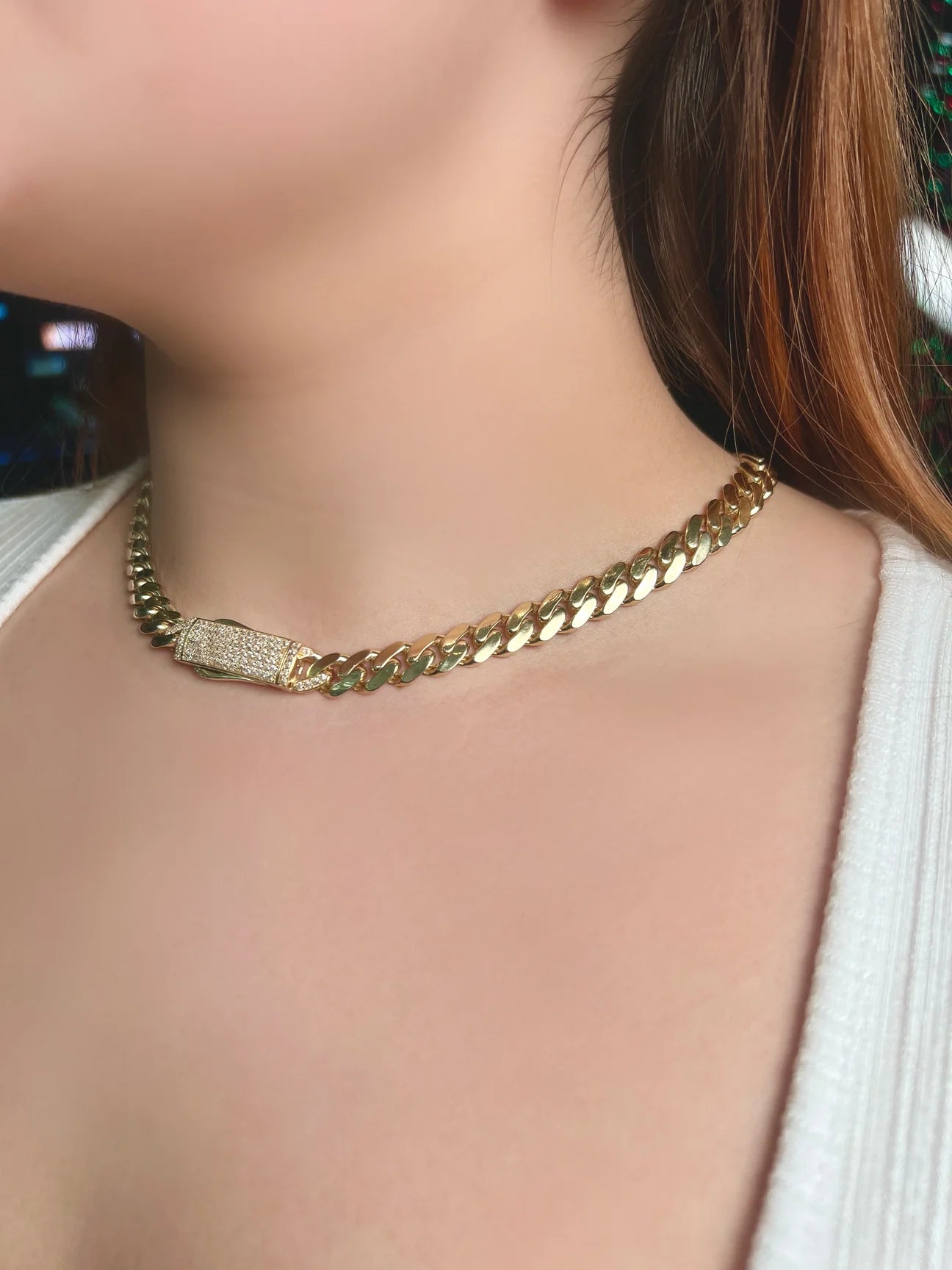 14k ITTALLO🇮🇹 Hollow Cuban Choker (9MM / 16" Inches)